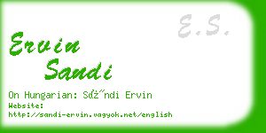 ervin sandi business card